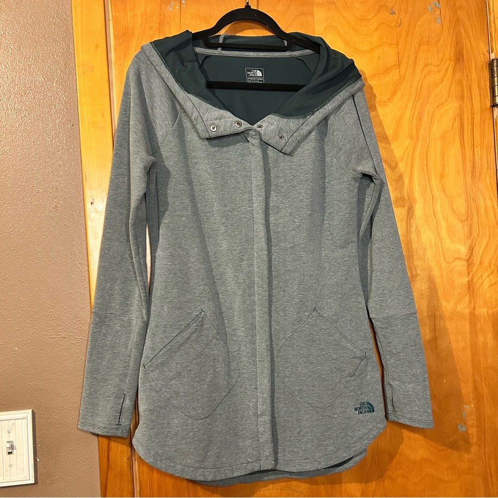 The North Face Gray Buttoned Relaxed Hoodie